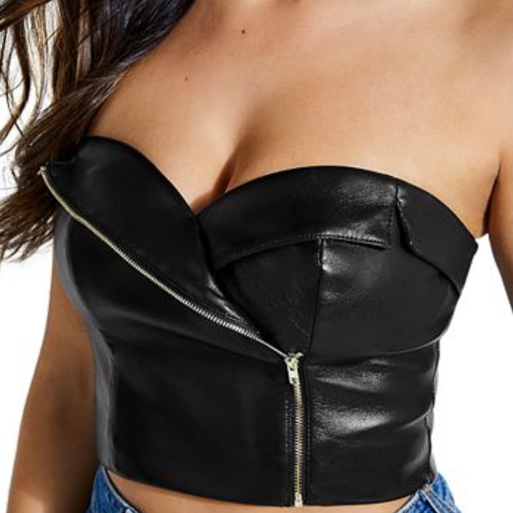 Sexy Guess faux leather crop top